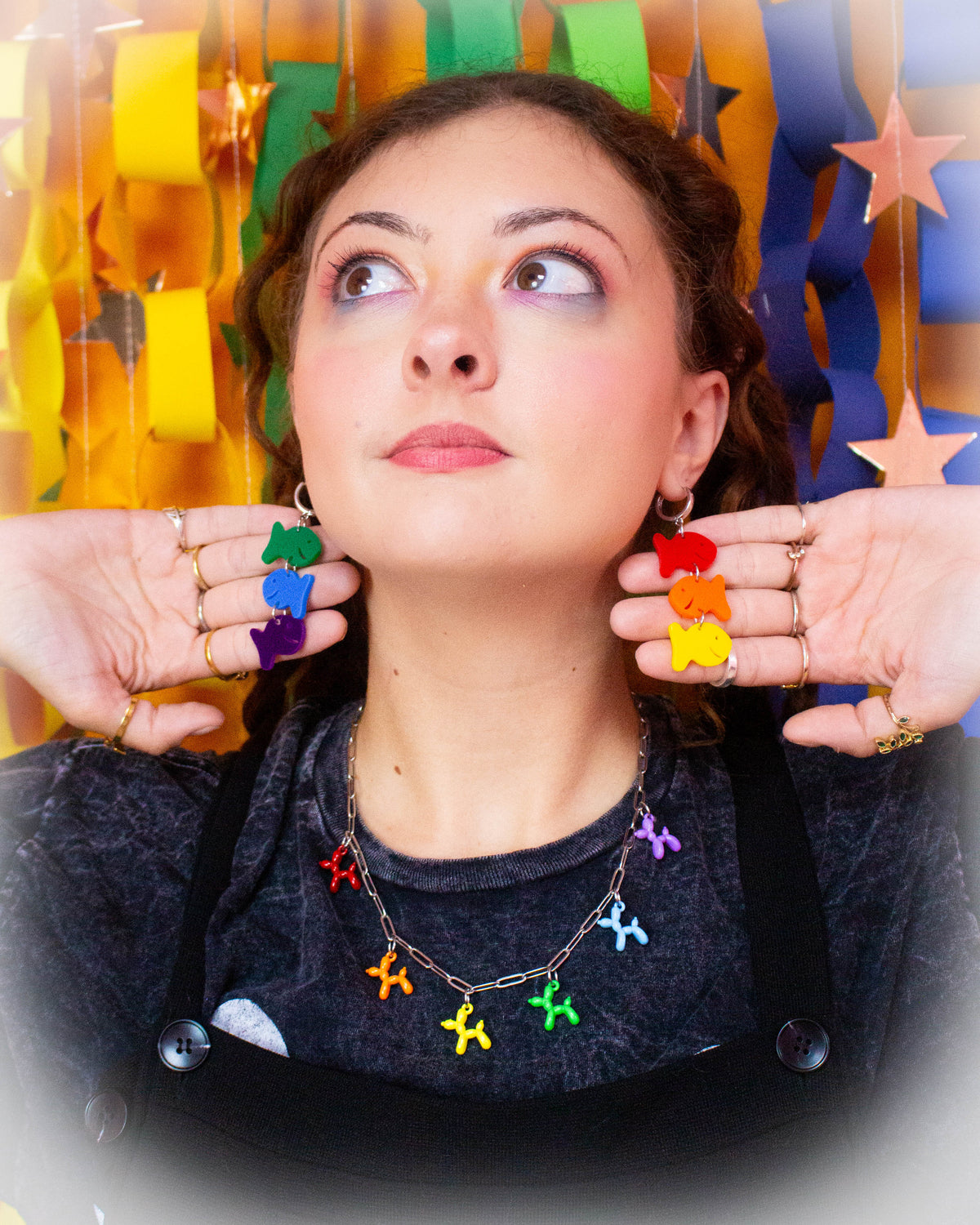 Rainbow Balloon Animal Titanium Necklace