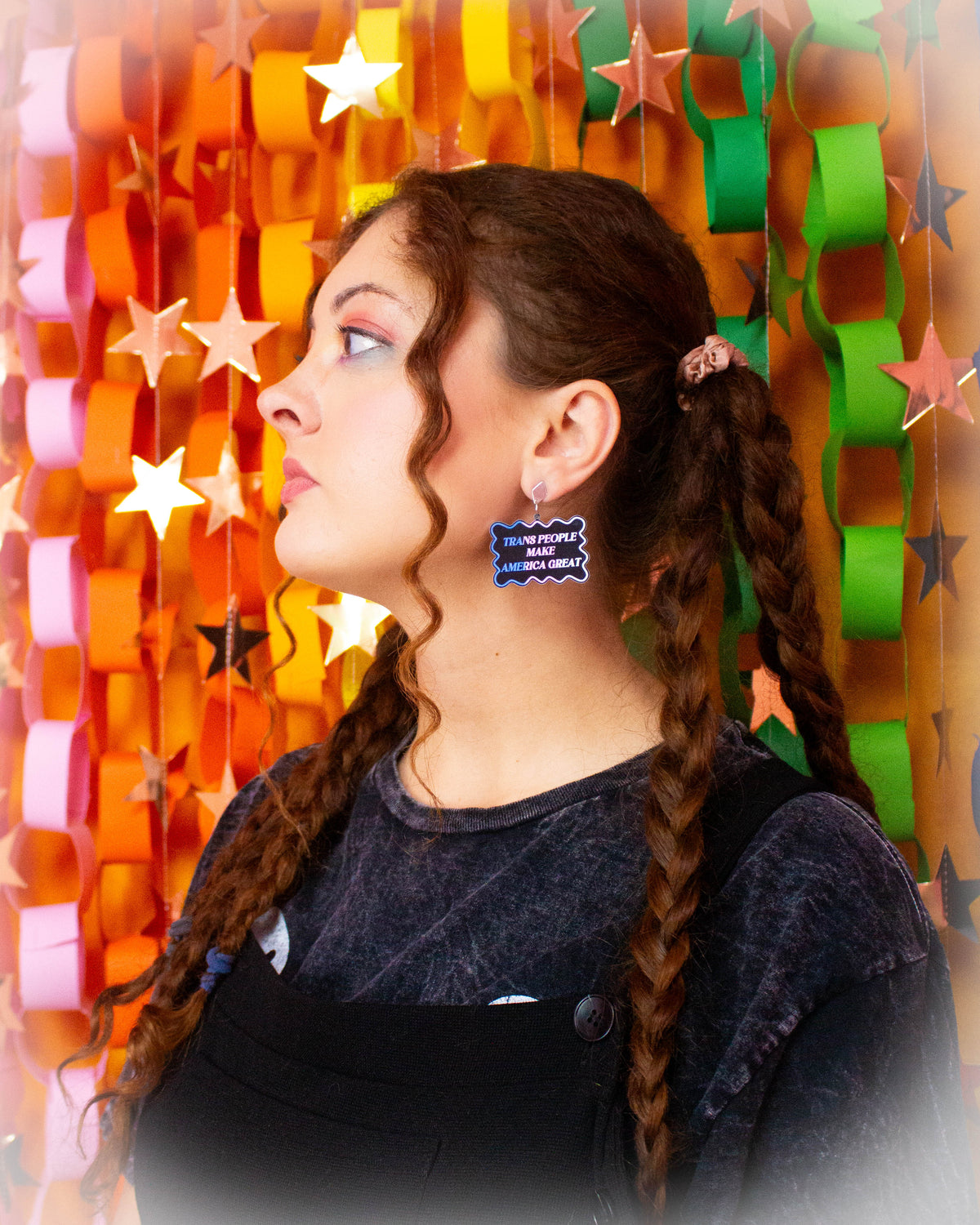 "Trans People Make America Great" Dangle Earrings