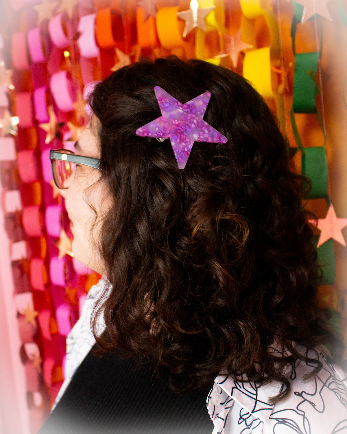 Colorful Star Statement Hair Barrette
