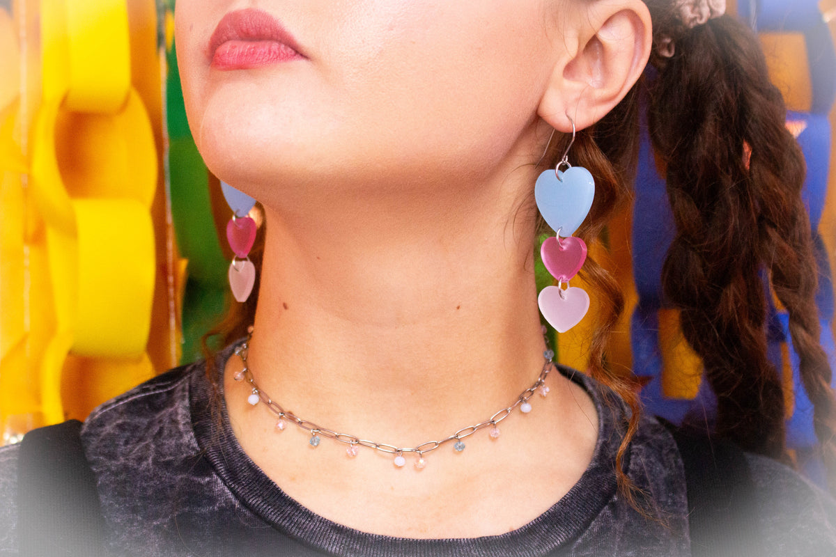 I'll Love You Forever-Trio Heart Earrings