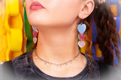 I'll Love You Forever-Trio Heart Earrings