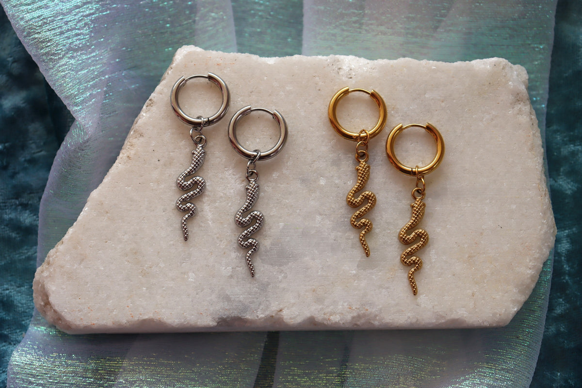 “Filled my Cell With Snakes” Titanium Charm Earrings