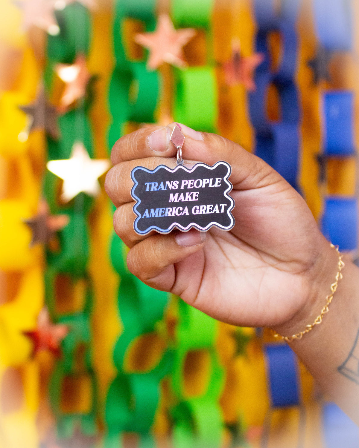"Trans People Make America Great" Dangle Earrings