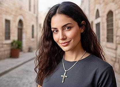s925 crucifix cross necklace medium solid sterling silver for men silver and gold old world catholic orthodox 3 color jesus