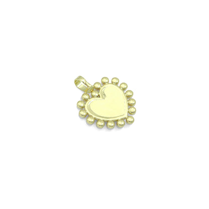 Gold White Pearl Heart Charm Pendant, Sku#A404