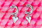 We Are Meant to Be-Titanium Heart Drop Earrings