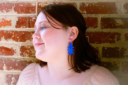 Colorful Beetle Bug Dangle Earrings