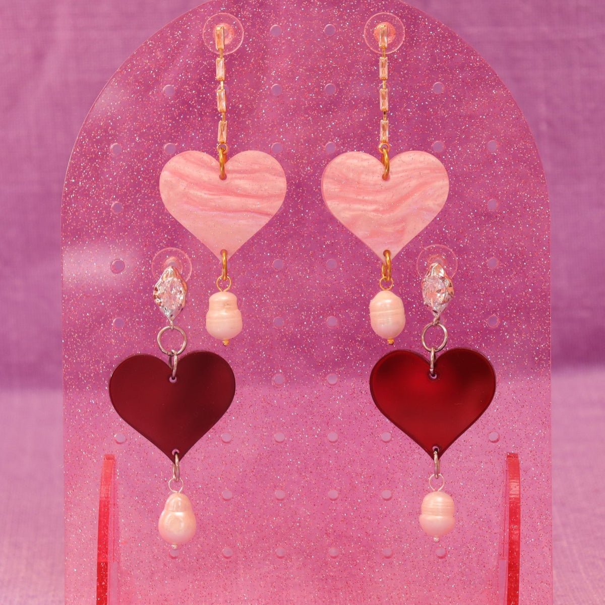 Lovely Heart Drop Earrings