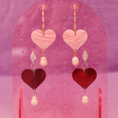 Lovely Heart Drop Earrings