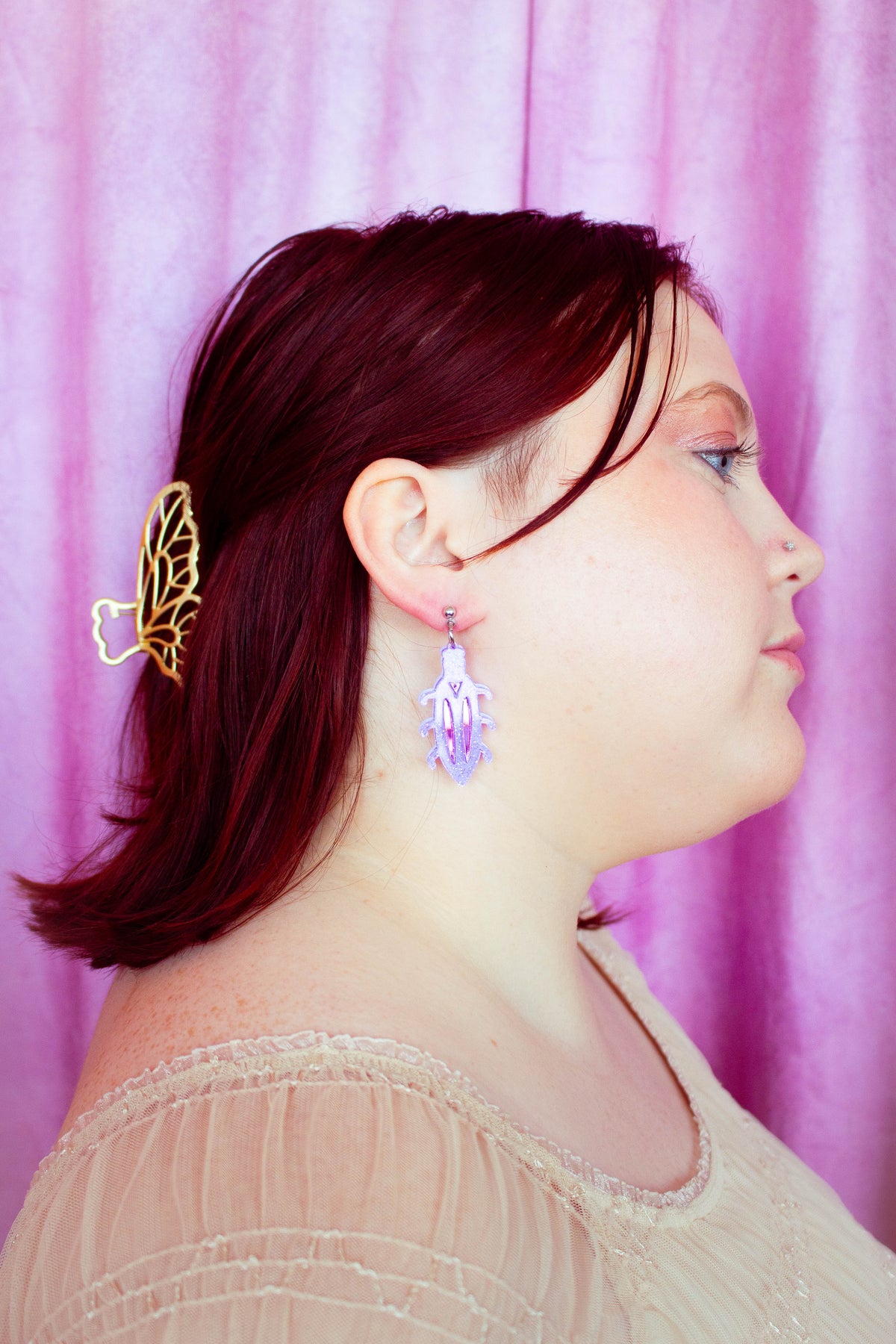 Colorful Beetle Bug Dangle Earrings