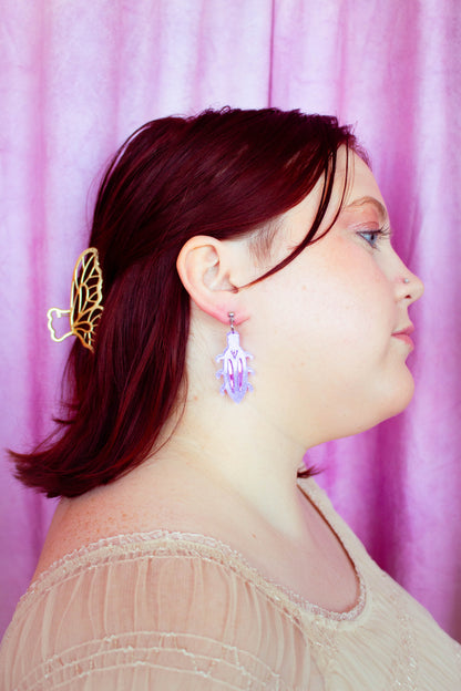 Colorful Beetle Bug Dangle Earrings