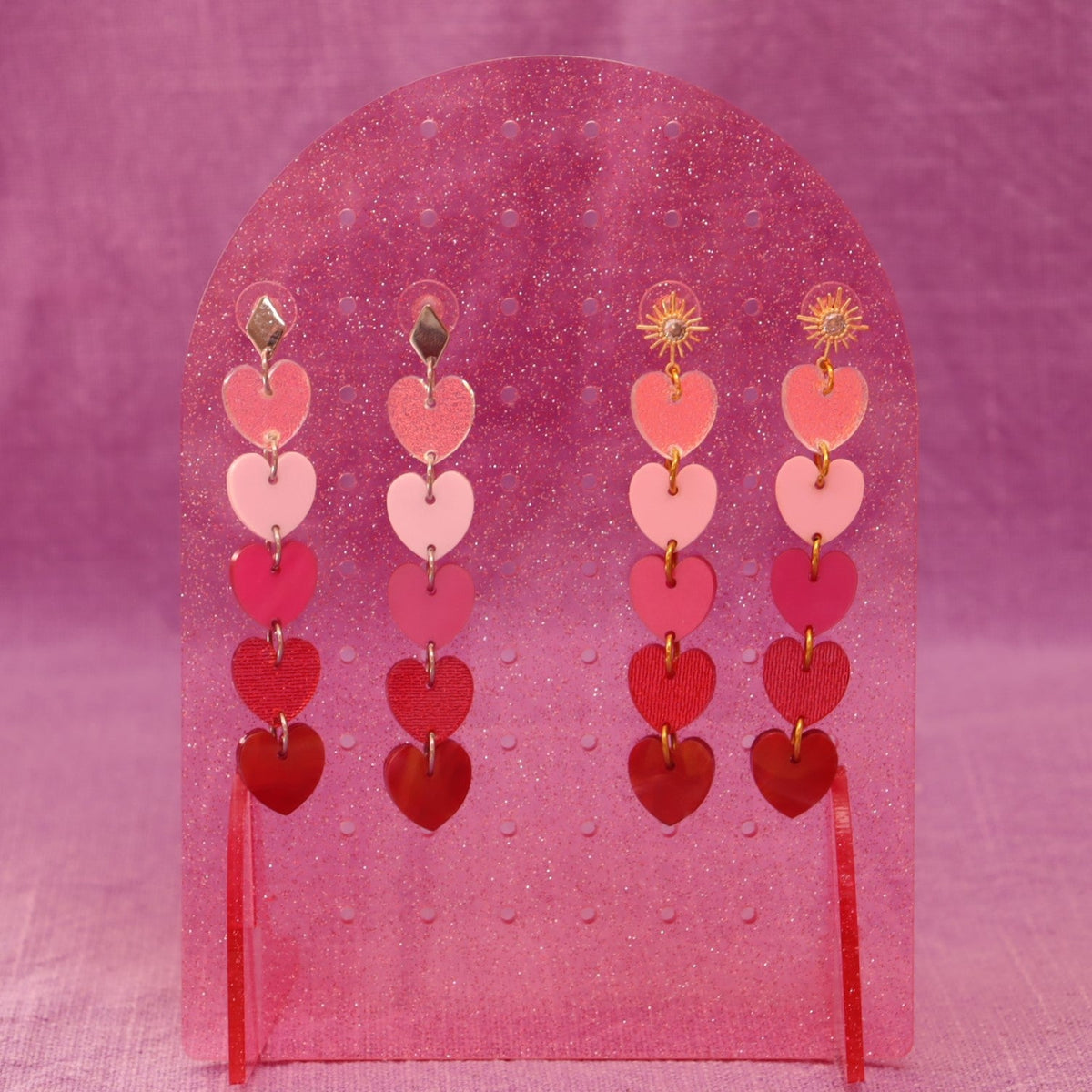 Falling in Love Acrylic Heart Earrings