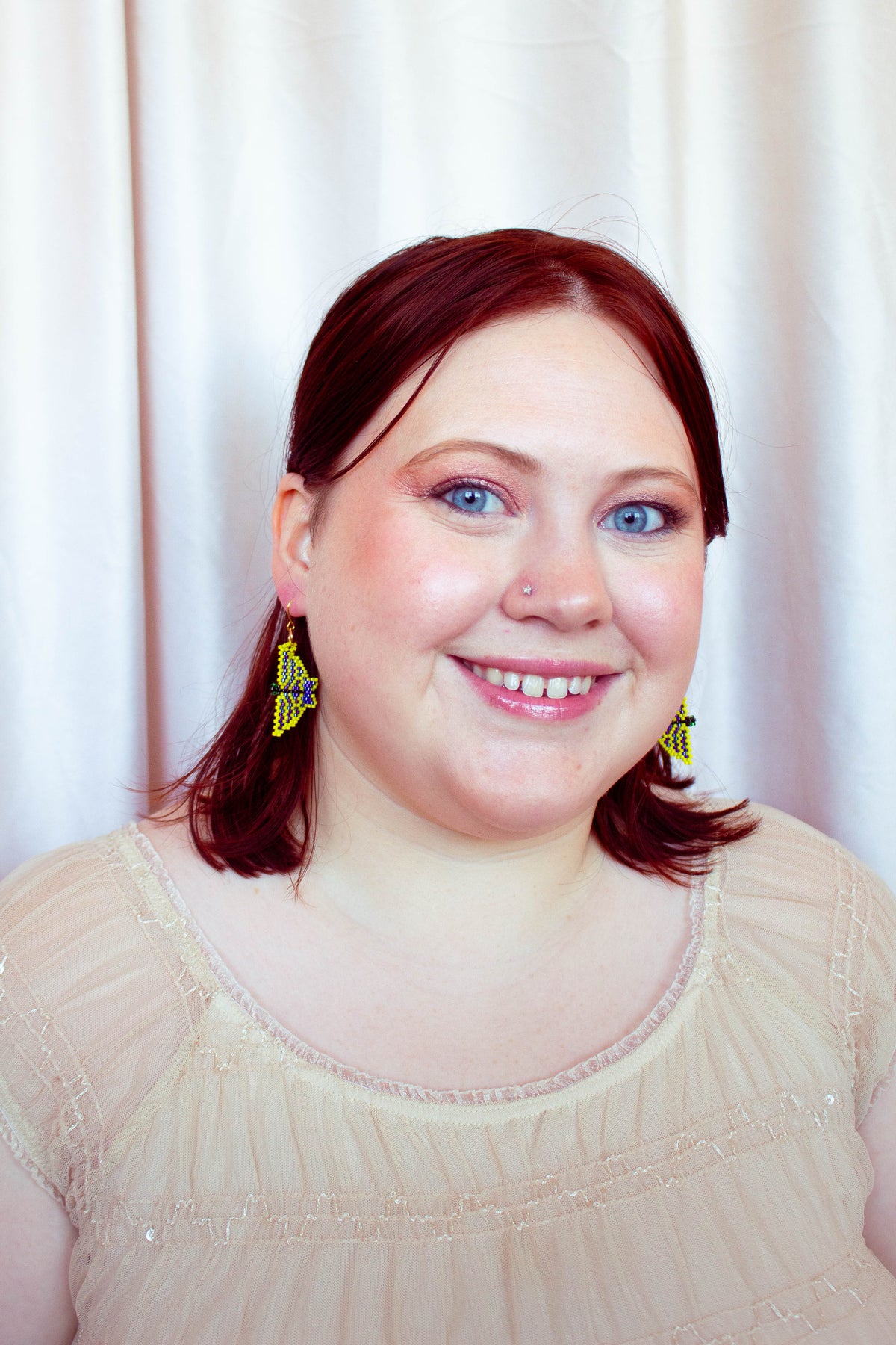 Beaded Moth Earrings