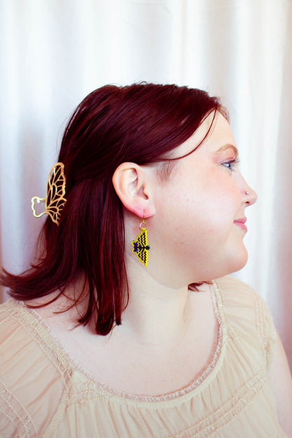 Beaded Moth Earrings