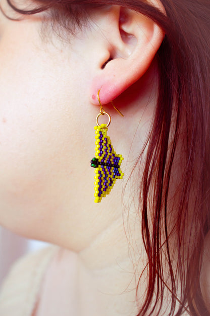 Beaded Moth Earrings