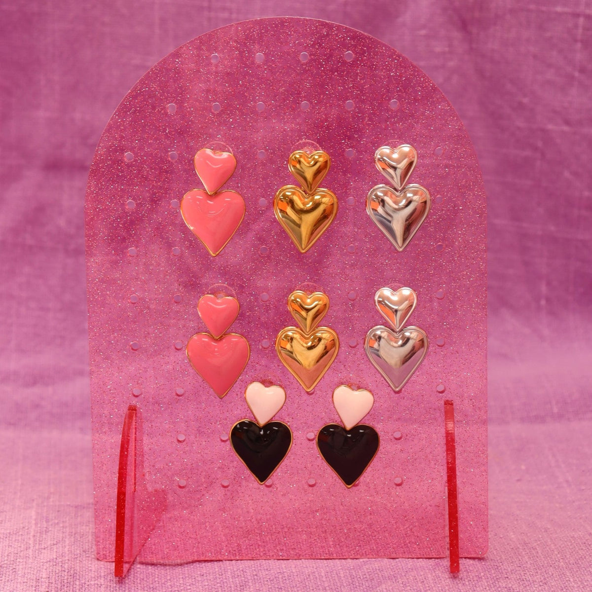 Together Forever- Titanium Heart Earrings