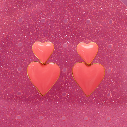 Together Forever- Titanium Heart Earrings