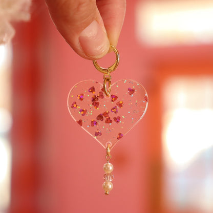 Glittering Confetti Heart Earrings