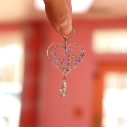 Glittering Confetti Heart Earrings