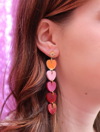 Falling in Love Acrylic Heart Earrings
