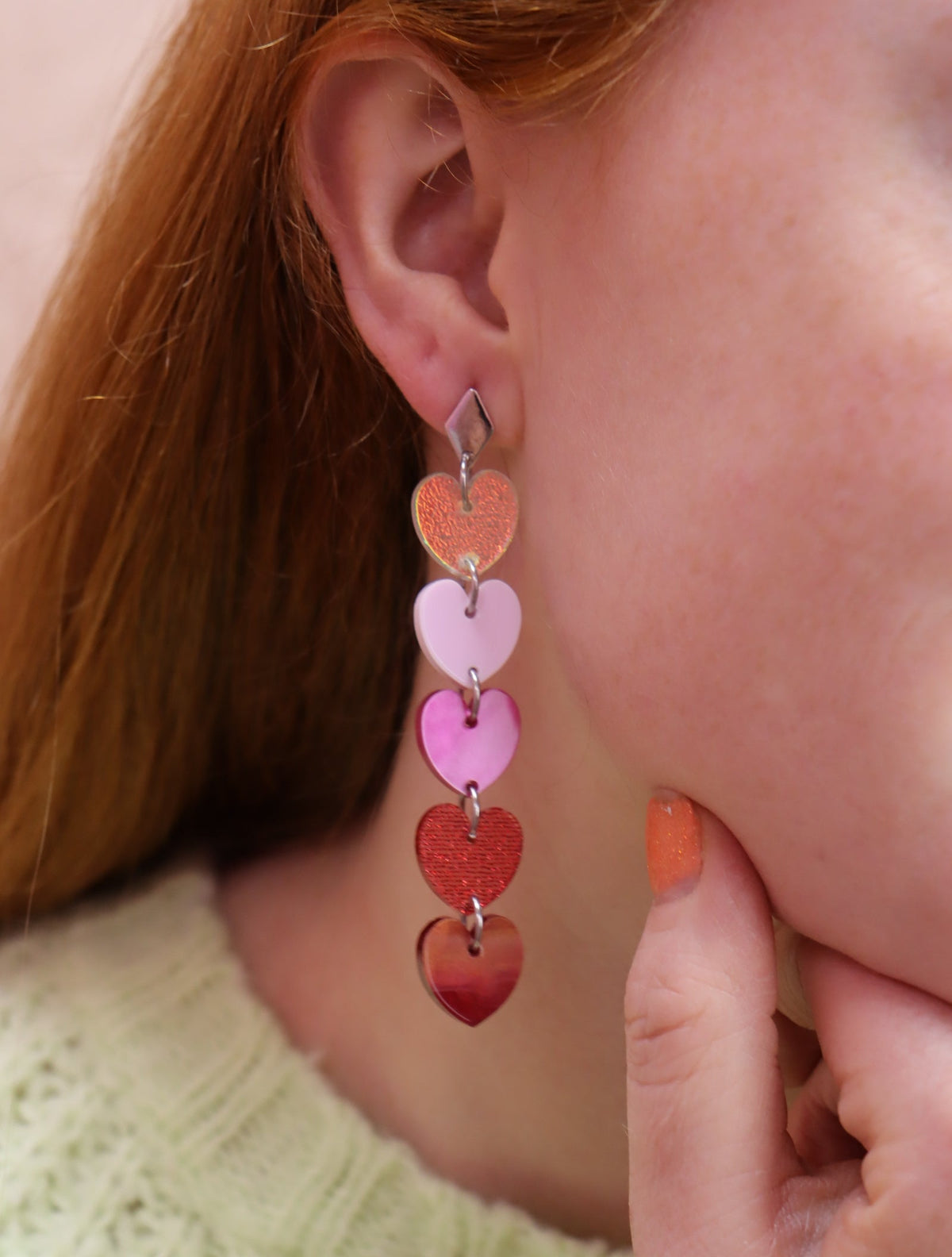 Falling in Love Acrylic Heart Earrings