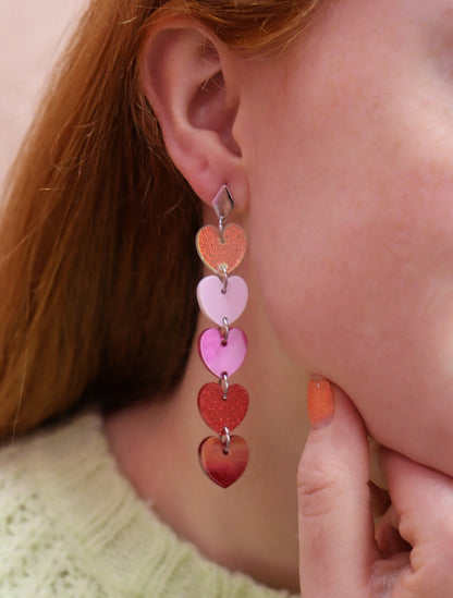 Falling in Love Acrylic Heart Earrings