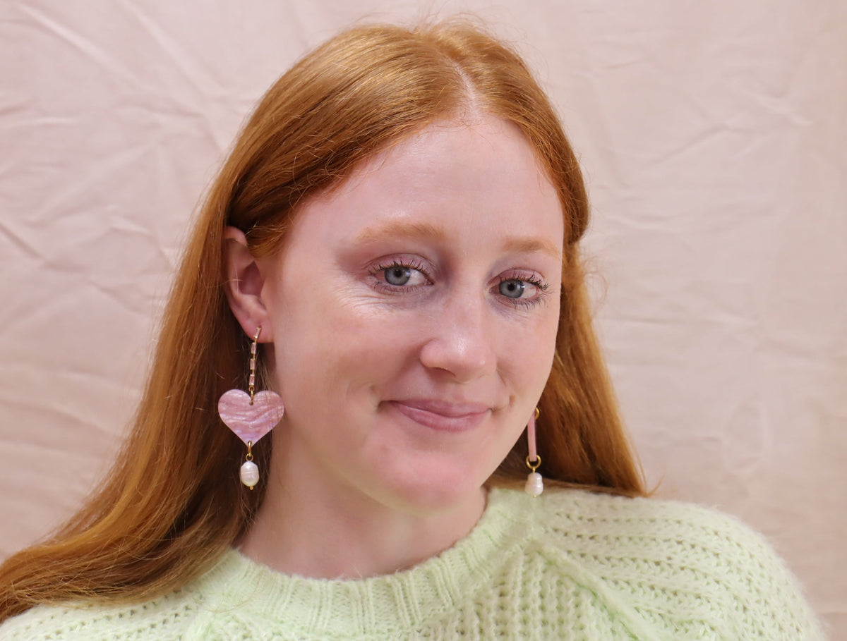Lovely Heart Drop Earrings