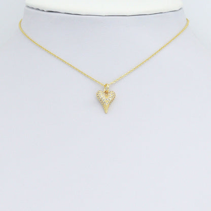 Cute Clear CZ Gold Heart Charm Pendant,Sku#LD709