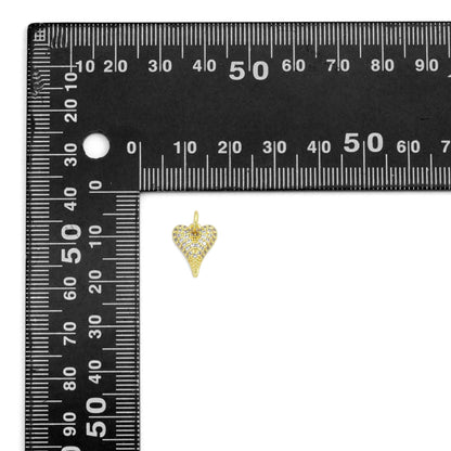 Cute Clear CZ Gold Heart Charm Pendant,Sku#LD709