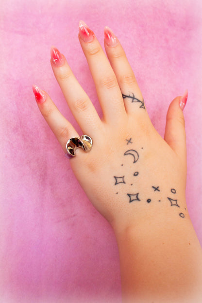 Titanium Chunky Wavy Ring
