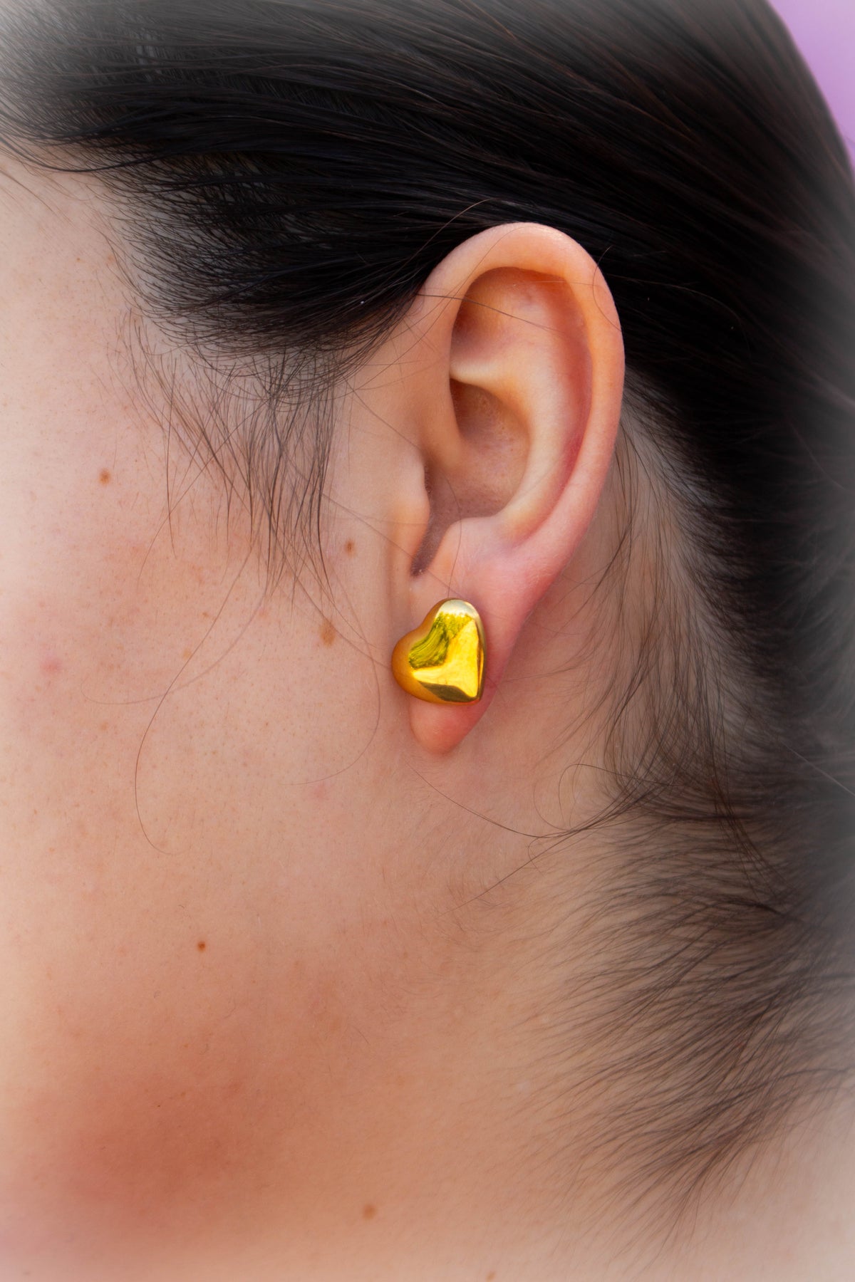 Large Puff Heart Stud