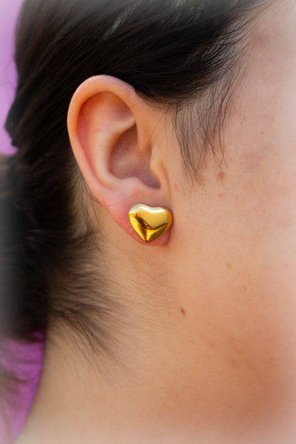 Large Puff Heart Stud