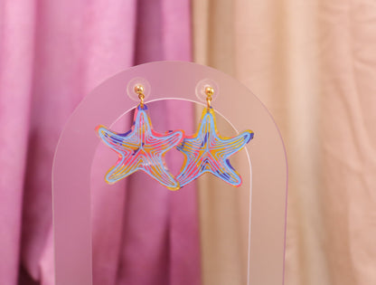 Painted Starfish Earrings