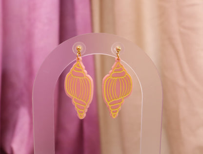 Painted Conch Shell Earrings