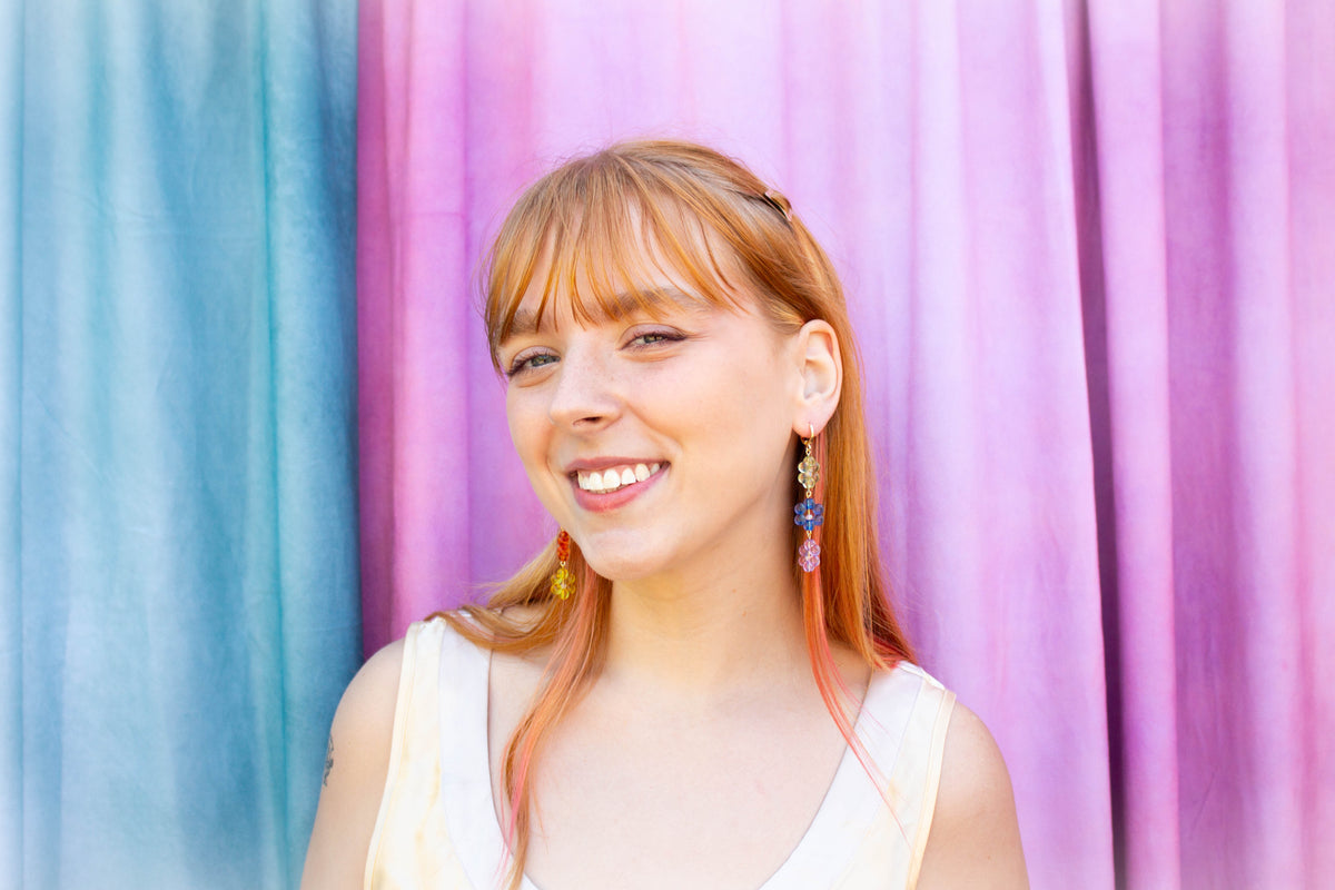 Rainbow Bubble Flower Dangles