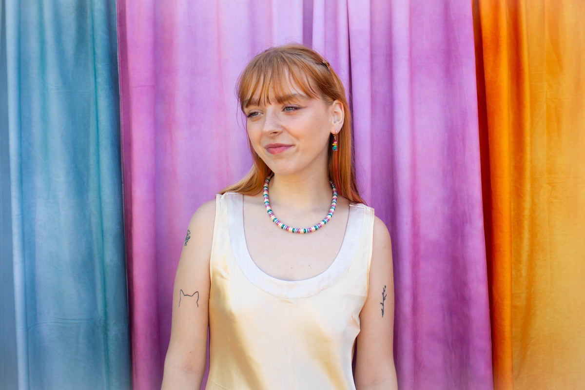 Rainbow Flat Pearl Necklace