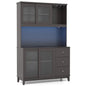 Kitchen Pantry Storage Cabinet Kitchen Hutch with LED lights and Power Outlet