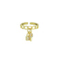 CZ Oval Link with Lock Key Adjustable Ring, Sku#LD140