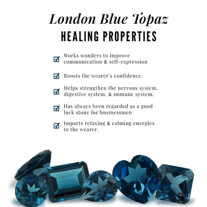 Real London Blue Topaz Infinity Necklace with Diamond