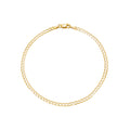 14K Solid Yellow Gold Curb Link Chain Bracelet for Men Made in Italy-Length 8in