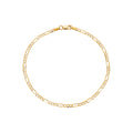 14K Solid Gold Figaro Link Chain Bracelet for Men | 3+1 Links | 2.5 and 4mm Width | 8.25" Length | Made in Italy