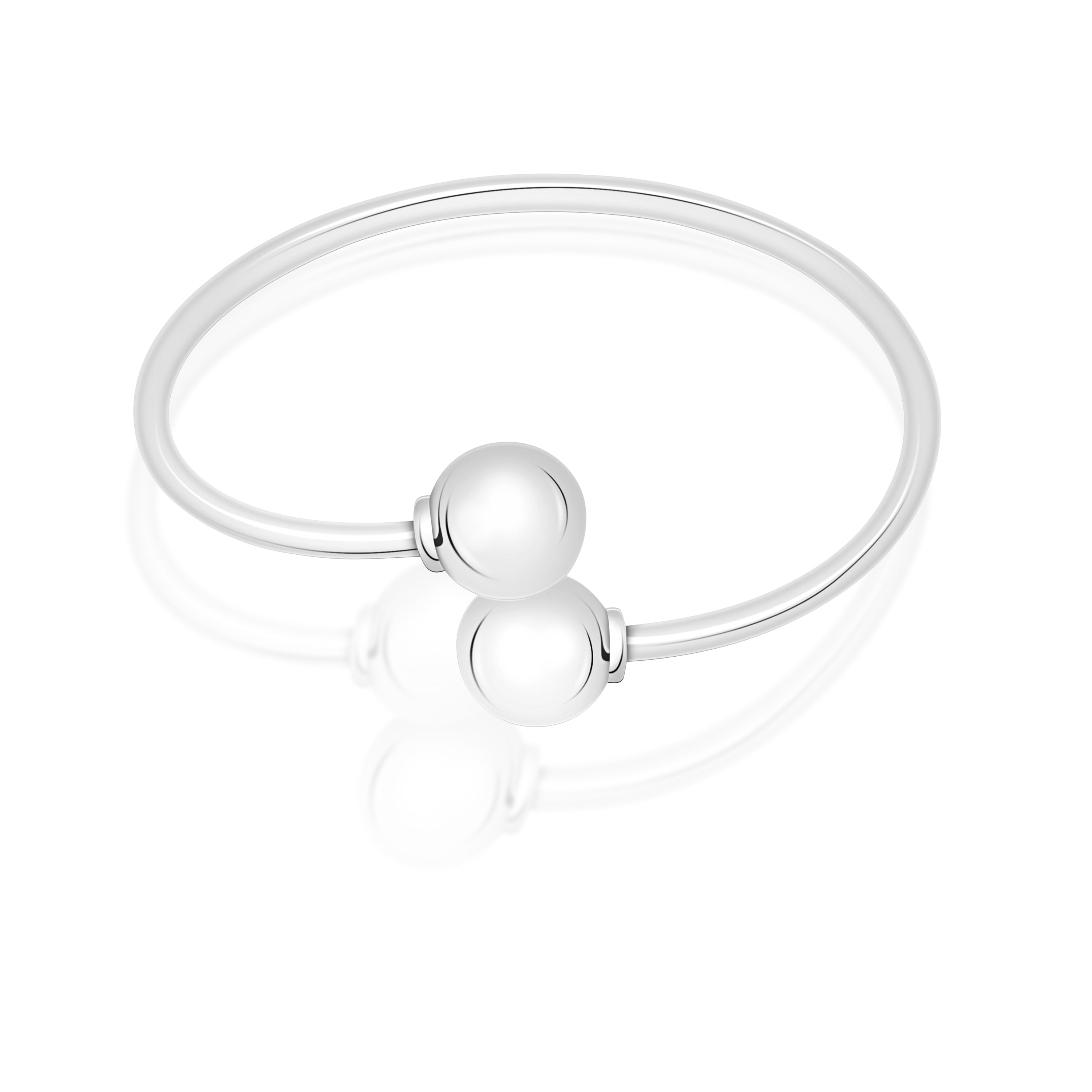 MASSETE Sterling Silver 925 Ball Wire Bracelet Bangle