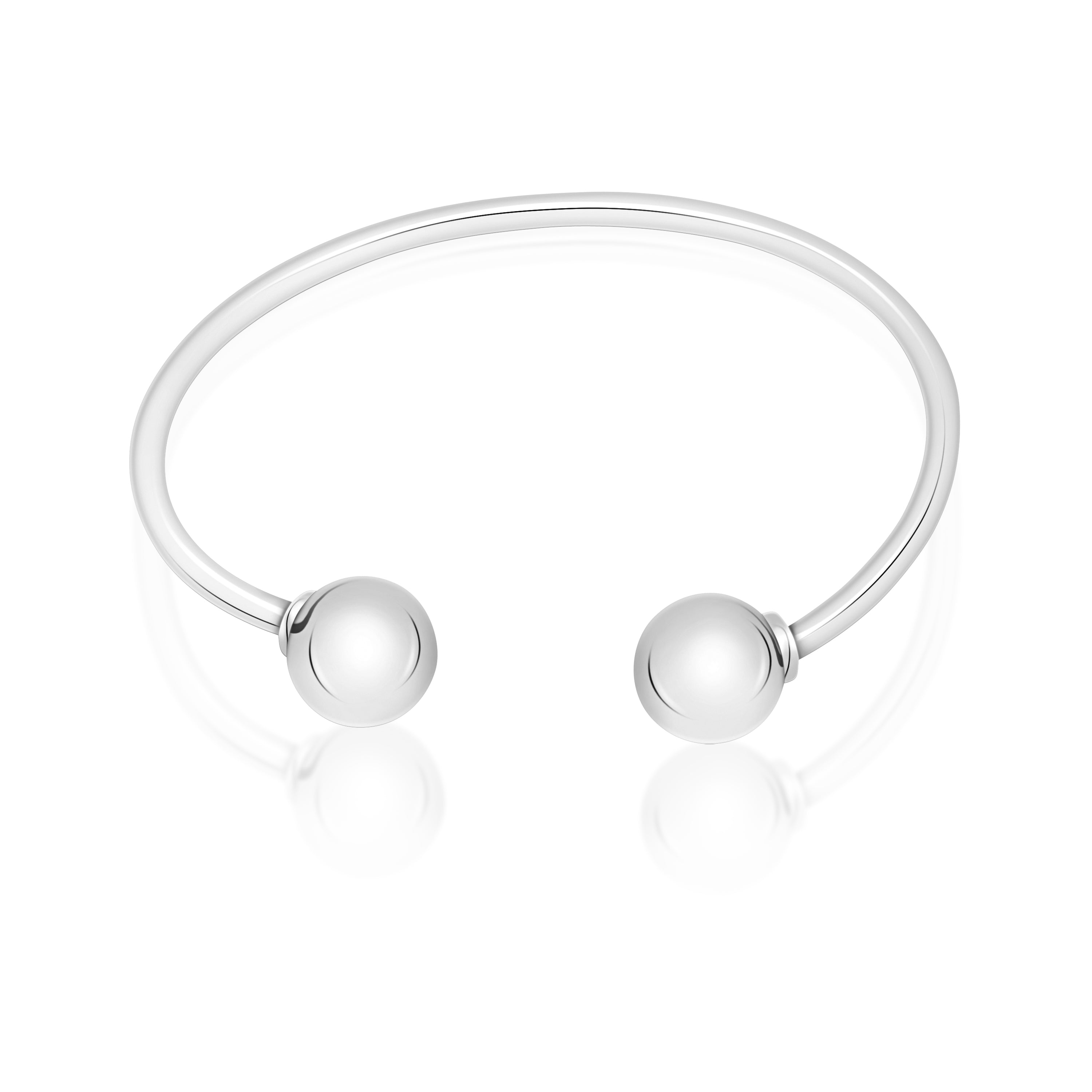 MASSETE Sterling Silver 925 Ball Wire Bracelet Bangle