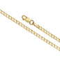 14K Solid Yellow Gold Curb Link Chain Necklace for Men and Women Made in Italy - Width 2.5mm Length 20"