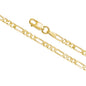 14K Solid Yellow Gold Figaro Link Chain 3+1 Necklace for Men and Women Made in Italy - Width 2.5mm Length 20"