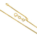14K Solid Yellow Gold Wheat Chain Necklace Braided Adjustable Length Slider for Men and Women Made in Italy - Width 1mm Length 22"
