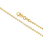 14K Solid Yellow Gold Beaded Chain Necklace Hexagon for Women and Girls Made in Italy - Width 2mm