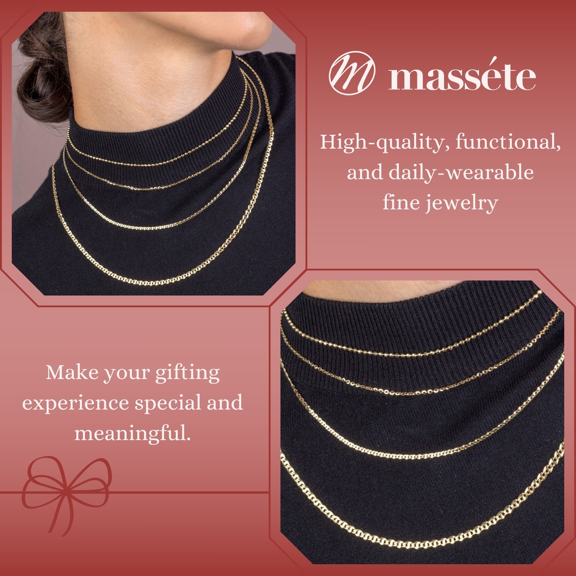 14K Solid Yellow Gold Flat Mariner Chain Necklace for Women and Girls Made in Italy - Width 2mm Length 18"