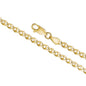 14K Solid Yellow Gold Flat Mariner Chain Necklace for Men and Women Made in Italy - Length 20in Width 3mm