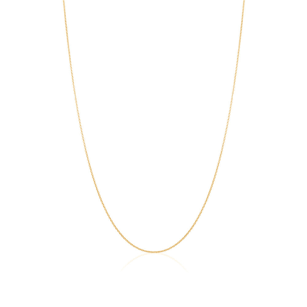 14k Solid Yellow Gold Cable Link Chain Made in Germany Width 0.9mm Length 16"